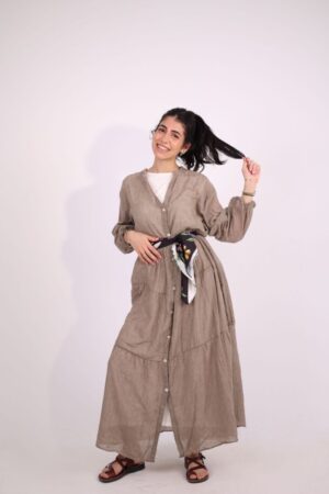 B15A4168 Beige Wavy Dress